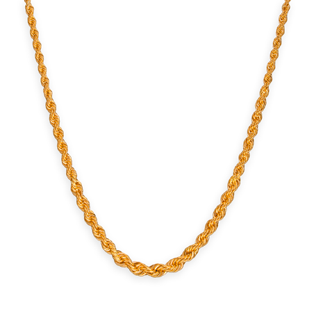 Collier or chute maille corde creuse -  | Créolissime