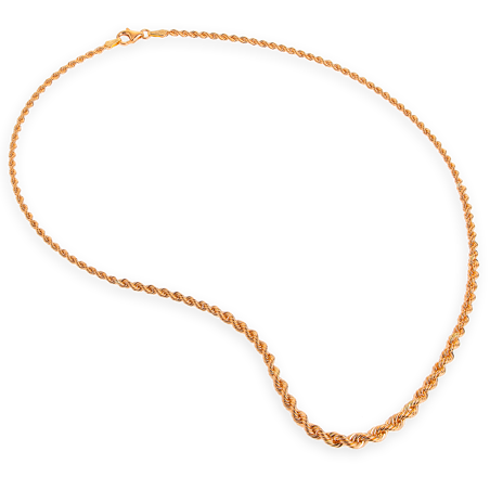Collier or chute maille corde creuse - Colliers | Créolissime