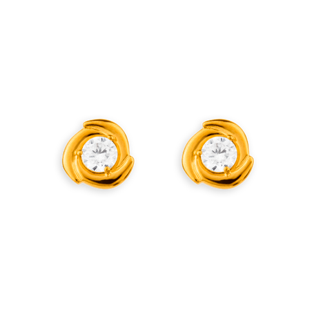 Boucles D'oreilles Plaqué Or 10mm Zirconium 5mm -  | Créolissime