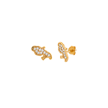 Boucles D'oreilles Martinique Plaqué Or Zirconium - Boucles d'oreilles | Créolissime