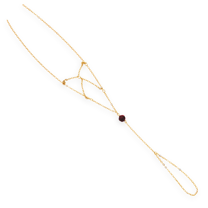Chaîne Main Or750 Cristal Grenat - Bracelets | Créolissime