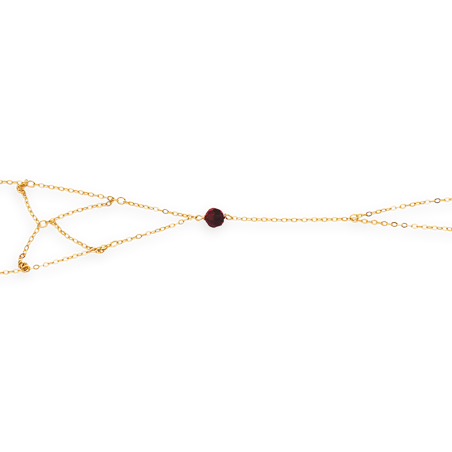 Chaîne Main Or750 Cristal Grenat - Bracelets | Créolissime