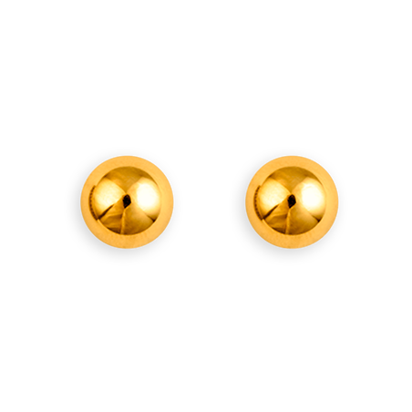 Boucles d'oreilles Bouton Plaqué or 6 mm -  | Créolissime