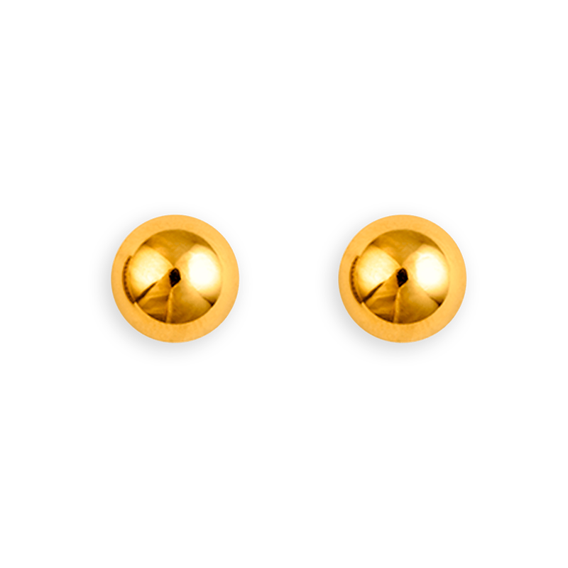 Boucles d'oreilles Bouton Plaqué or 6 mm - Boucles d'oreilles | Créolissime