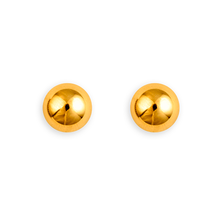 Boucles d'oreilles Bouton Plaqué or 8 mm -  | Créolissime