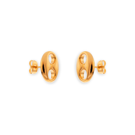 Boucles D'oreilles Plaqué Or Grain de Café 14*18mm - Boucles d'oreilles | Créolissime