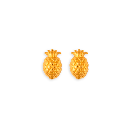 Boucles D'oreilles Plaqué Or Puces Ananas 10*15mm -  | Créolissime