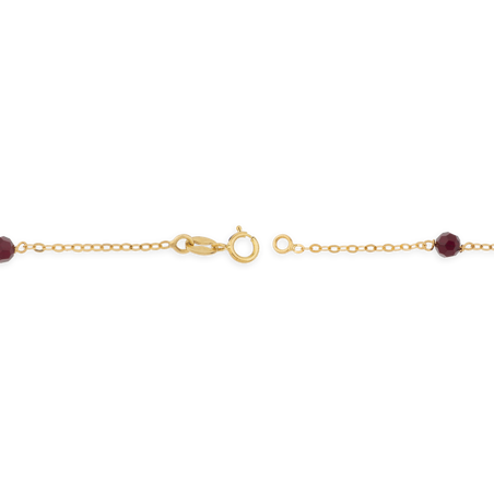 Bracelet Or750 Chaîne Nœud Forçat Antillais Cristal Grenat - Bracelets | Créolissime