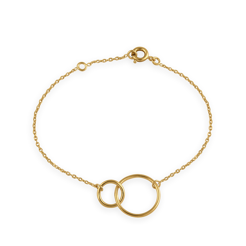 Bracelet Plaqué Or Cercles et Chaîne - Bracelets | Créolissime