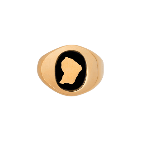 Chevalière Plaqué Or Onyx Guyane Taille 62 - Bagues | Créolissime