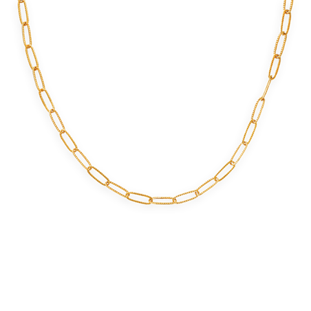 Collier plaqué or chaîne striée - Colliers | Créolissime