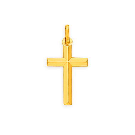 Croix Or750 Biseautée avec bélière -  | Créolissime