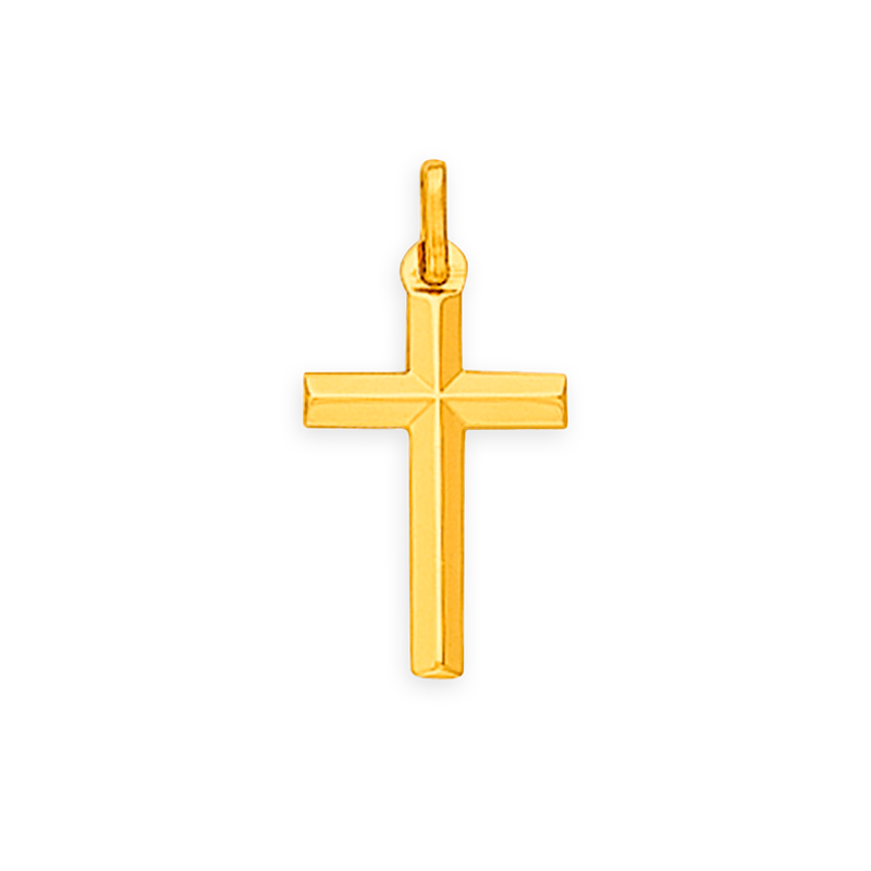 Croix Or750 Biseautée avec bélière - Pendentifs | Créolissime