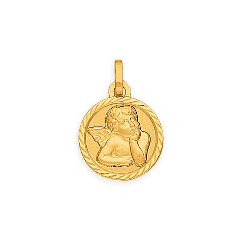 Médaille Or750 Strié Ange avec bélière - Pendentifs | Créolissime
