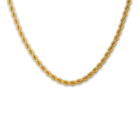 Collier or maille corde creuse -  | Créolissime