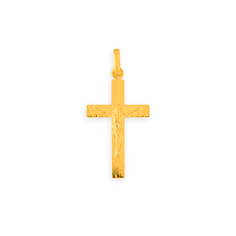 Croix Christ Or750 avec bélière - Pendentifs | Créolissime