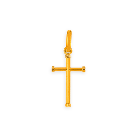 Croix Or750 Bicolore avec bélière - Pendentifs | Créolissime