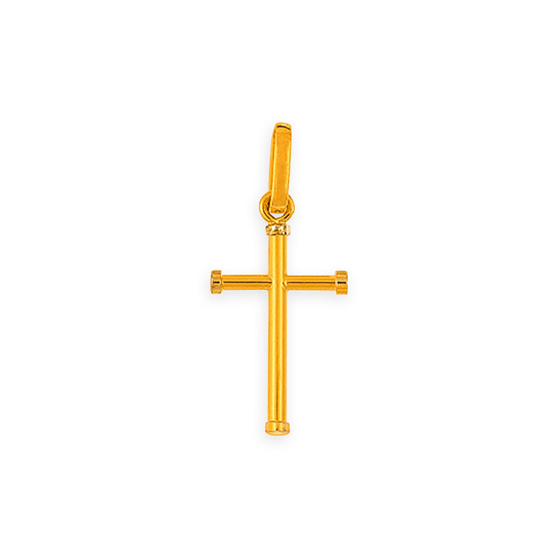 Croix Or750 Bicolore avec bélière - Pendentifs | Créolissime