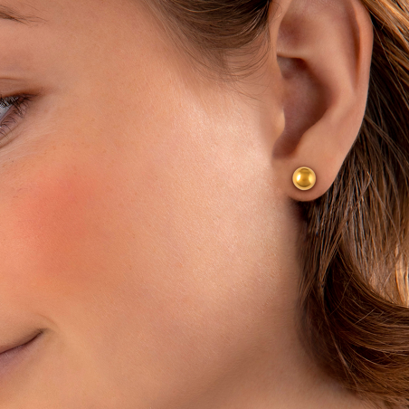 Boucles d'oreilles  Plaqué OR grain d'Or 8 mm - Boucles d'oreilles | Créolissime