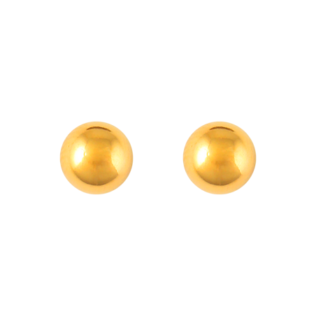 Boucles d'oreilles  Plaqué OR grain d'Or 6 mm -  | Créolissime