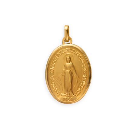 Médaille Or750 Vierge Miraculeuse avec bélière or creux -  | Créolissime