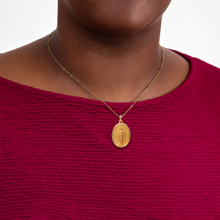 Médaille Or750 Vierge Miraculeuse avec bélière or creux - Pendentifs | Créolissime