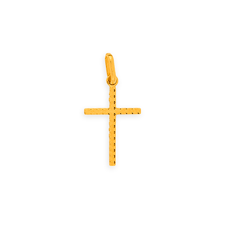 Croix Or750 Striée avec bélière -  | Créolissime