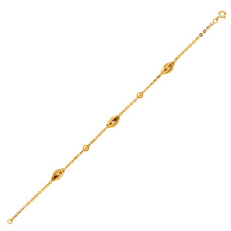 Bracelet Or750 Chaîne Nœud Forçat Antillais Grain D'or -  | Créolissime