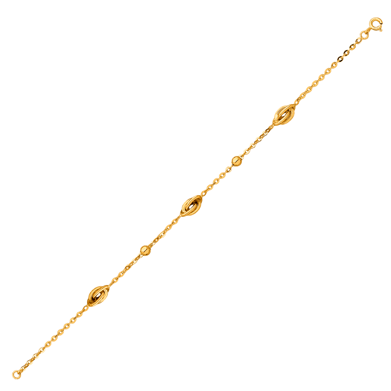 Bracelet Or750 Chaîne Nœud Forçat Antillais Grain D'or - Bracelets | Créolissime
