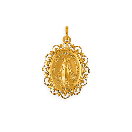 Médaille Or750 Vierge avec bélière Or Creux -  | Créolissime