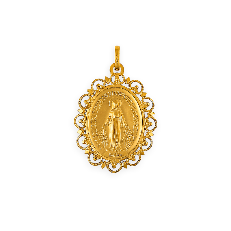 Médaille Or750 Vierge avec bélière Or Creux - Pendentifs | Créolissime