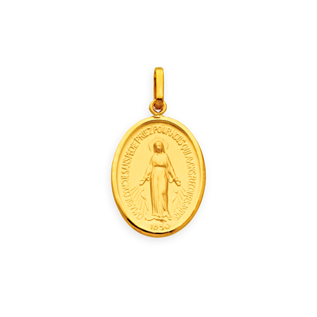 Médaille Or750 Vierge Miraculeuse avec bélière or creux - Pendentifs | Créolissime