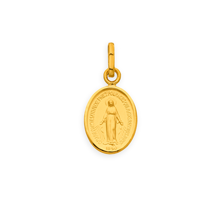 Médaille Or750 Vierge Miraculeuse avec bélière or creux -  | Créolissime