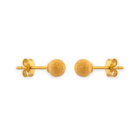 Puces grain d'or Sablé OR 375 4mm - Boucles d'oreilles | Créolissime