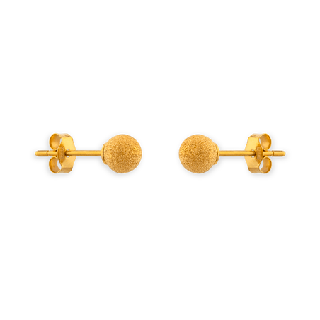 Puces grain d'or Sablé OR 375 5mm - Boucles d'oreilles | Créolissime