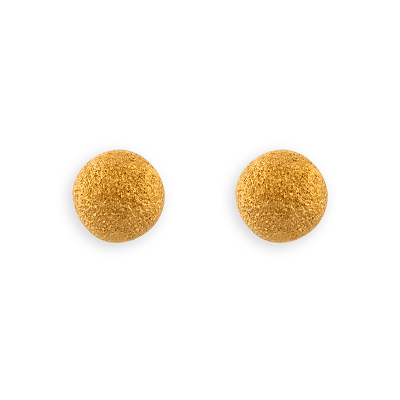 Puces grain d'or Sablé OR 375 6mm - Boucles d'oreilles | Créolissime