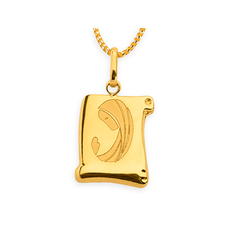 Médaille Or375 Parchemin Vierge avec bélière -  | Créolissime