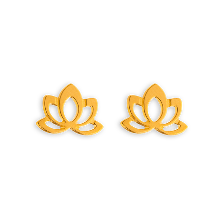Boucles D'oreilles Fleur de Lotus 7*5mm Or750 -  | Créolissime