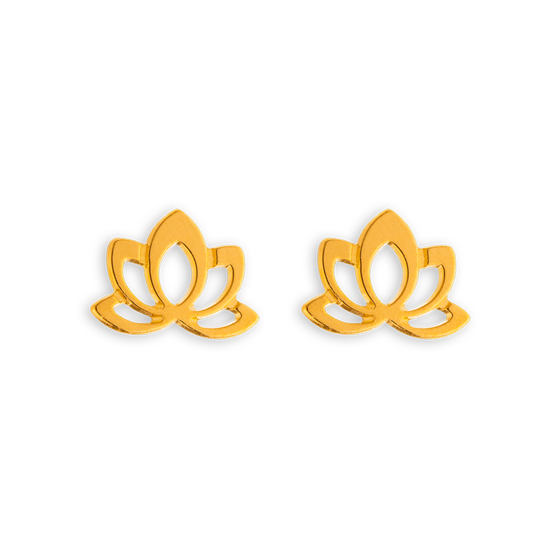 Boucles D'oreilles Fleur de Lotus 7*5mm Or750 - Boucles d'oreilles | Créolissime