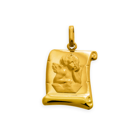 Médaille Or375 Parchemin Ange avec bélière -  | Créolissime