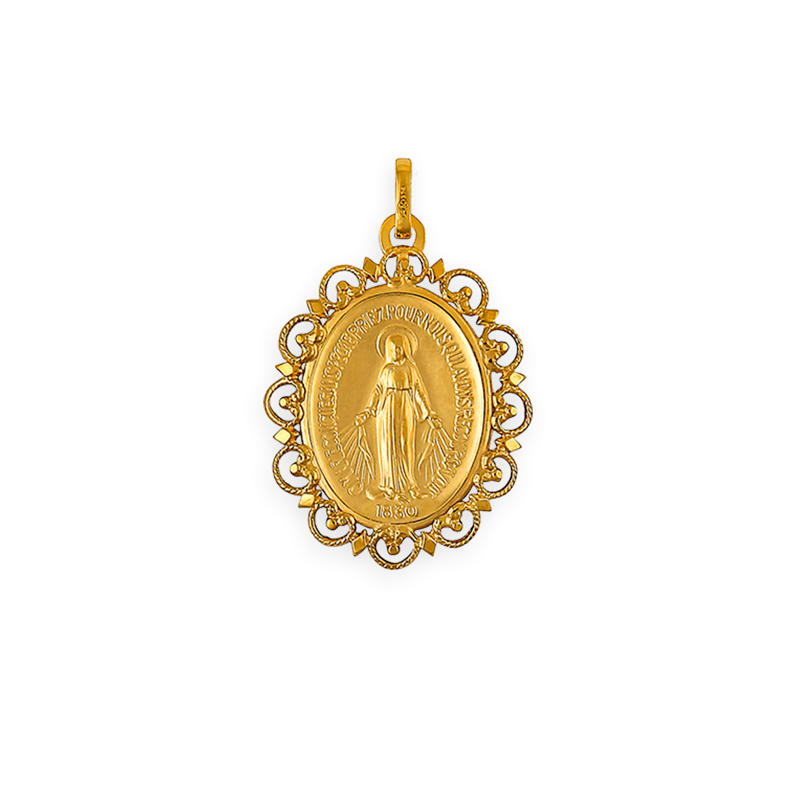 Médaille Or375 Vierge Miraculeuse avec bélière - Pendentifs | Créolissime