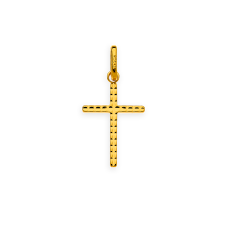 Croix Or375 Striée avec bélière -  | Créolissime