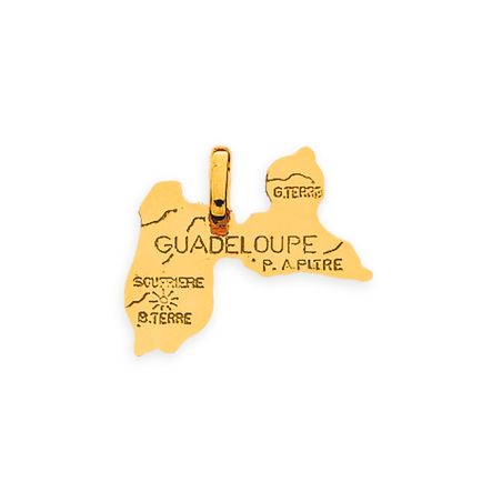 Pendentif Or375 Carte Guadeloupe avec bélière -  | Créolissime