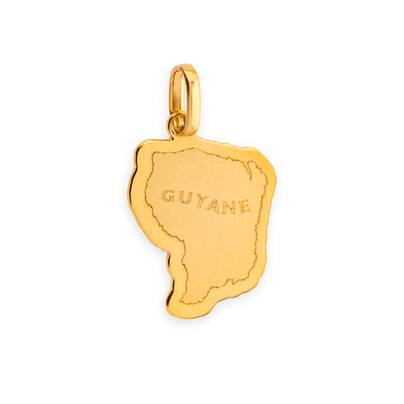Pendentif Carte Guyane avec bélière Or750 - Pendentifs | Créolissime