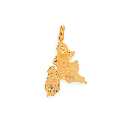 Pendentif Or375 Tête Antillaise Guadeloupe avec bélière -  | Créolissime