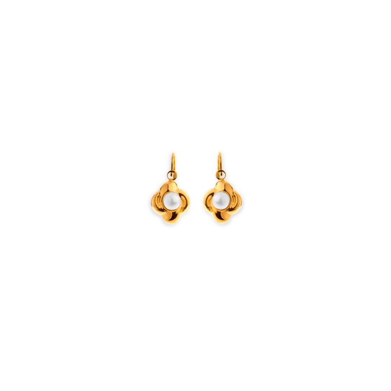 Boucles D'oreilles Or375 Pendant 15mm Au Total Perle de Culture 3.5mm - Boucles d'oreilles | Créolissime