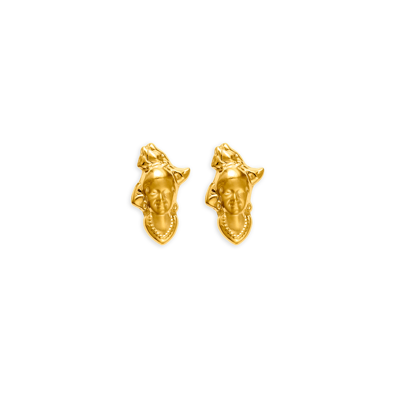 Boucles D'oreilles Or375 Puces Tête Antillaise 5*10mm - Boucles d'oreilles | Créolissime