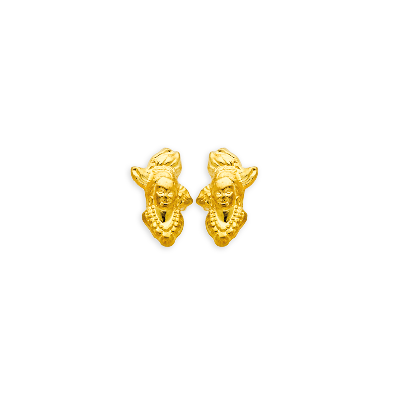 Boucles D'oreilles Or375 Puces Tête Antillaise 5*10mm - Boucles d'oreilles | Créolissime
