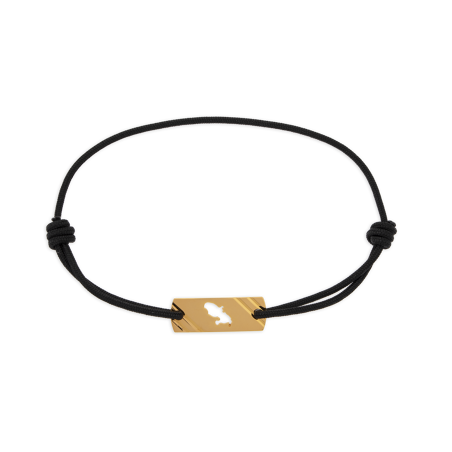 Bracelet Or 375 Cordon Plaque Rectangle Martinique - Bracelets | Créolissime