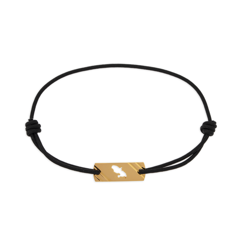 Bracelet Or 375 Cordon Plaque Rectangle Martinique - Bracelets | Créolissime